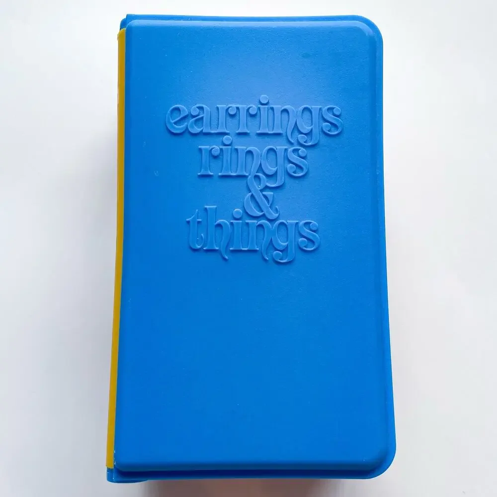 Vintage 80s The Earring Book Earrings Rings and Things Plastic Jewelry Case